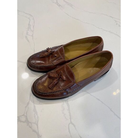 Cole Haan Mens 10 Grand Pinch Tassel Loafers Shoes‎ Brown Leather Saddle Career - Picture 8 of 8